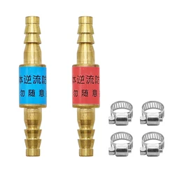 2PCS Flashback Arrestors Oxygen Acetylene Propane Flashback Arrestors With 4 Clamps Soldering Tool Brass Flashback Arrestor