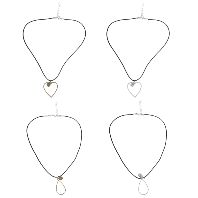 Fashionable Hollow Edgeds Pendant Necklace Sturdy Alloy Portable Accessory for Casual and Party Supplies Casual Wear