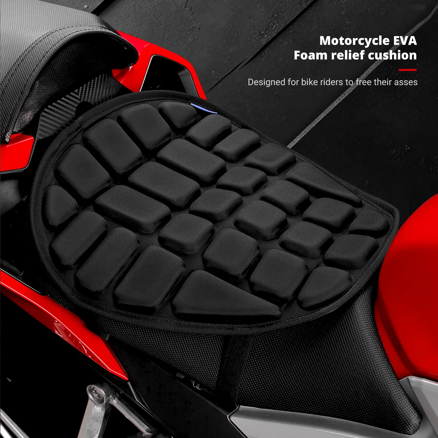 Motorcycle Seat Cushion Electric Vehicle Cushion Riding Shock Absorption Comfortable Travel Sponge Breathable EVA Seat Cushions