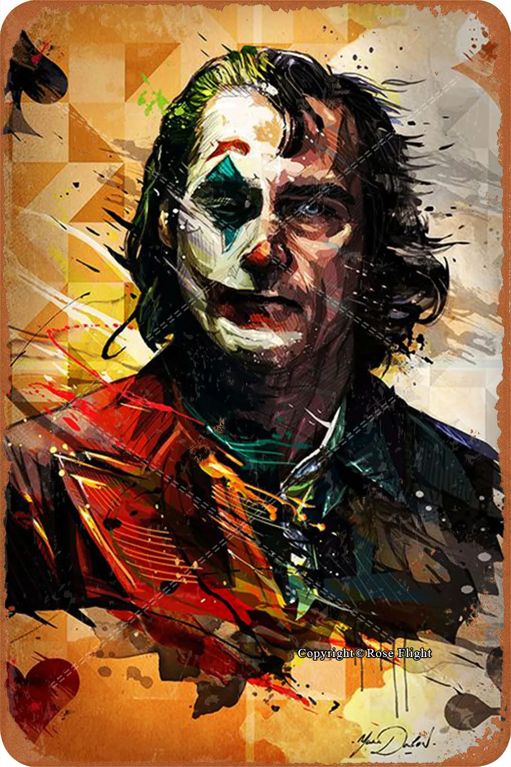 Joker By Yann Dalon Art Tin Signs Vintage Displate Retro Metal Plaques Iron Painting Poster Wall Decor  Coffee Decor  Home