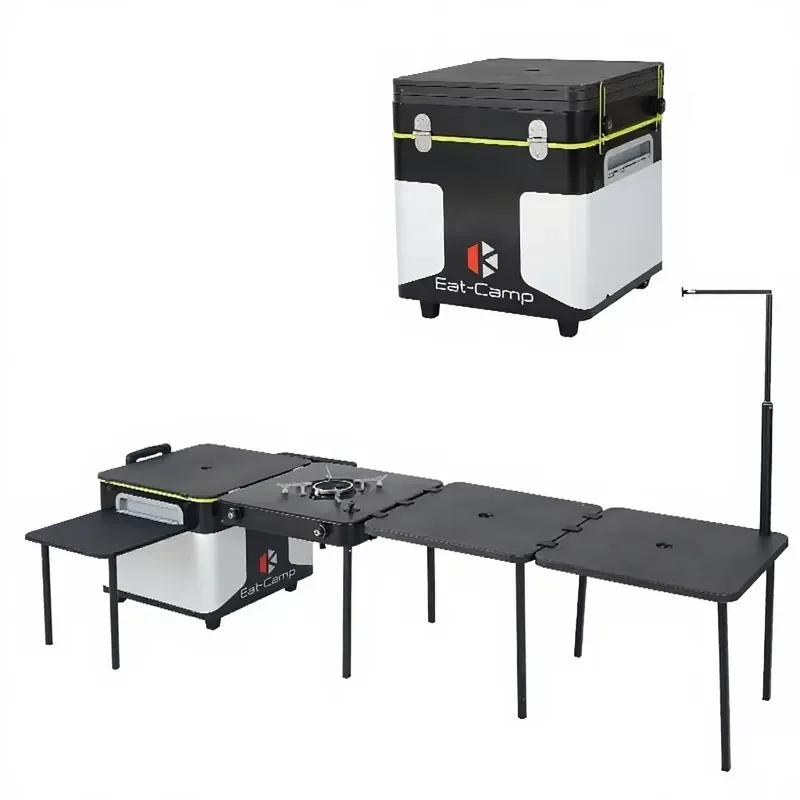 Foldable Outdoor Mobile Kitchen Table 19kg 4000W Integrated Butane Stove Insulated Eco-friendly for Camping Self-Driving