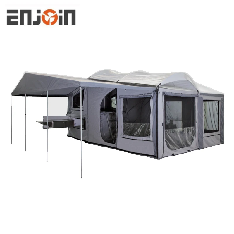 ENJOIN   Quality Off Road Front Folding Caravan Tent Waterproof Big Space Outdoor Camping Forward Fold Trailer Tent
