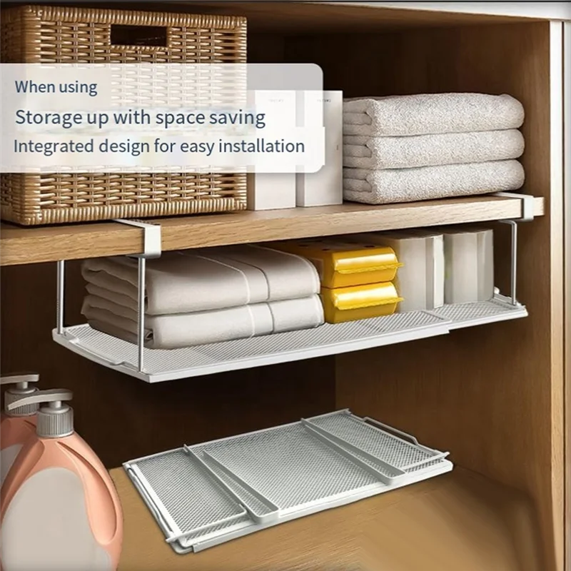 

ABWP-Telescopic Under Cabinet Storage Rack, Floating Telescopic Shoe Rack, Under Cabinet Telescopic Shelf, Under Cabinet