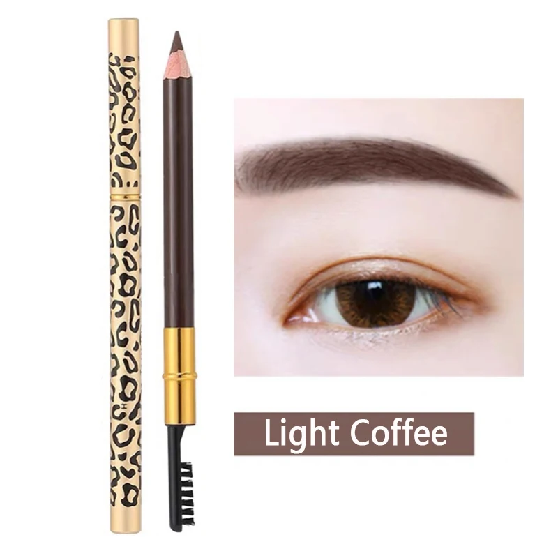 Lasting Color Double Head Eyebrow Pencil with Brush Waterproof Not Blooming Black Brown Professional Tint Shade Eyebrows Makeup