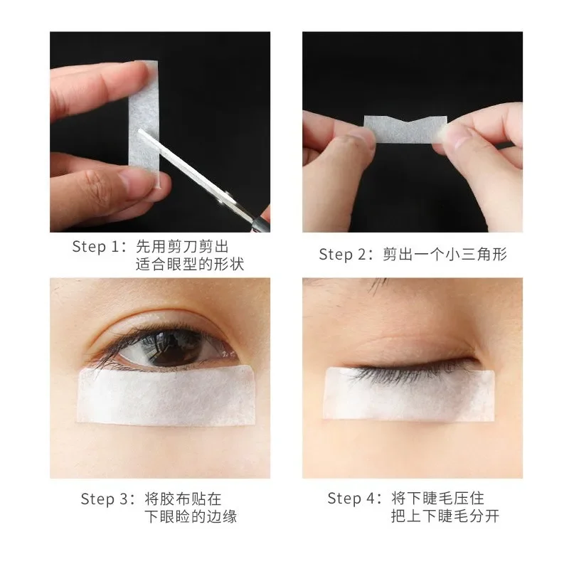2 rollos de cinta de papel para extensión de pestañas, cinta adhesiva de tela no tejida transpirable para herramienta de ampliación falsa, herramientas para maquillaje de ojos y párpados