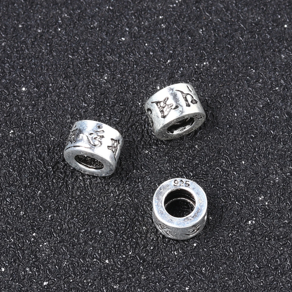 

3Pcs Silver Six Words Charms Jewelry Making Accessories Rosary Pendants For Necklace Earrings Bracelet (S Size)