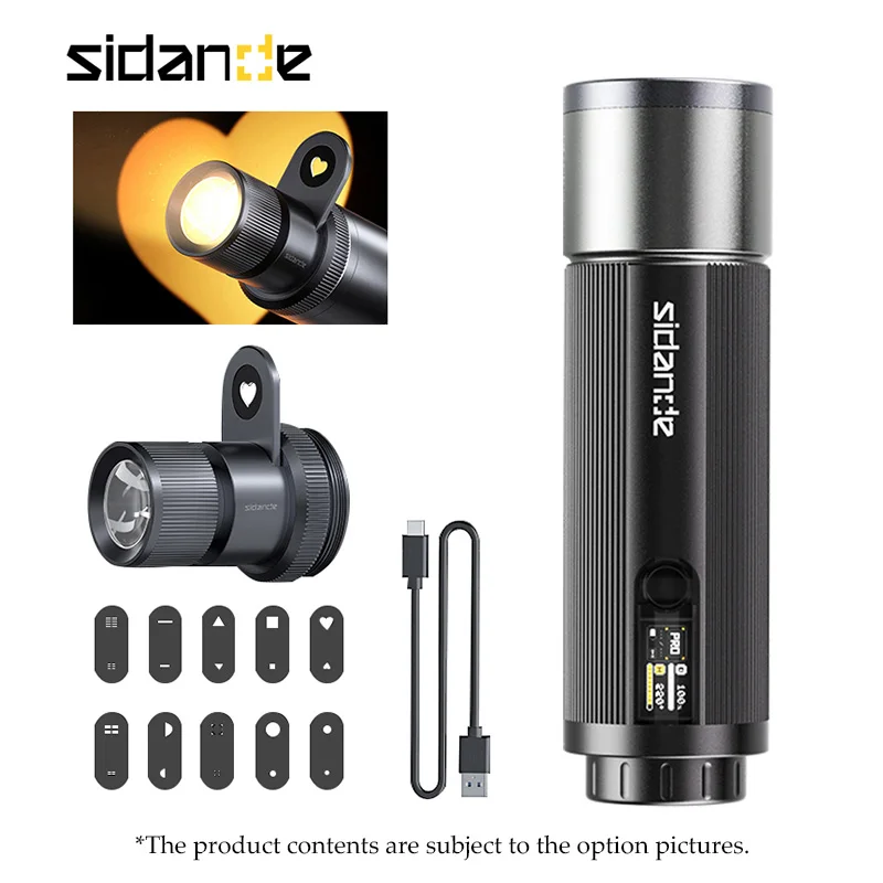 

SIDANDE 12W Flashlight PRO 3500-7000k RGB light Built-in 9000mAh battery Endurance 150 minutes Full-power output