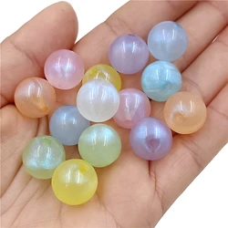 10pcs/bag 14/16mm Mergirl Macaron Color Noctilucent Round Beads DIY Necklace Bracelet Beaded Material Jewelry Accessories