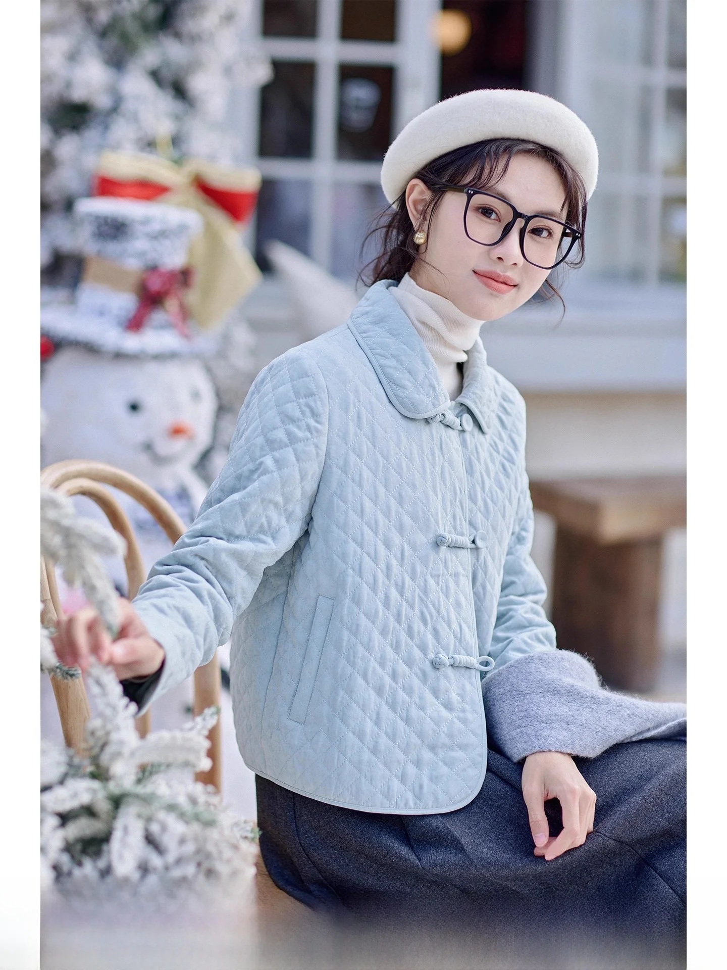 

Синяя хлопковая куртка женская, новая зимняя модель, элегантная верхняя одежда, свободный крой, удлиненный рукав, для повседневной носки, красная.