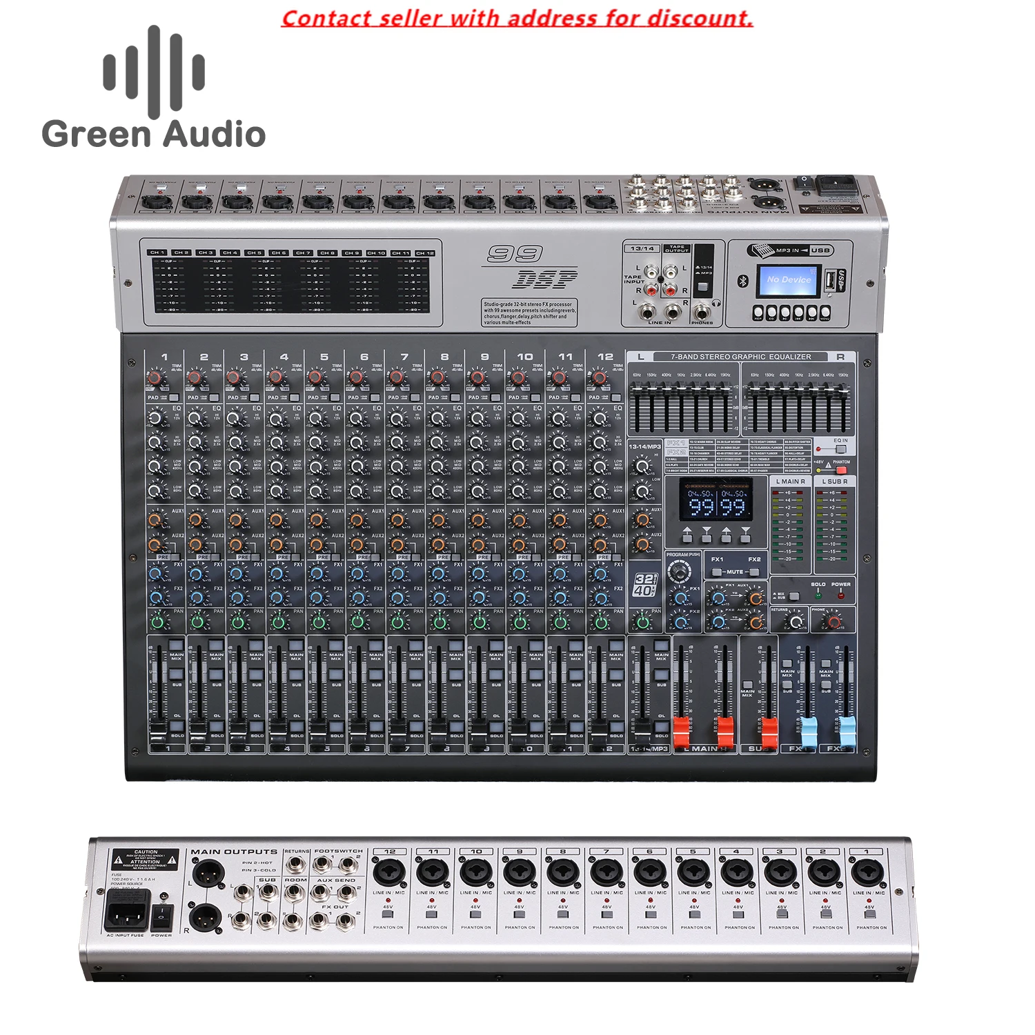 

GAX-GBA14 Professional Performance Mixer With USB Dual Effect MP3 Mixer Support OEM Mixer