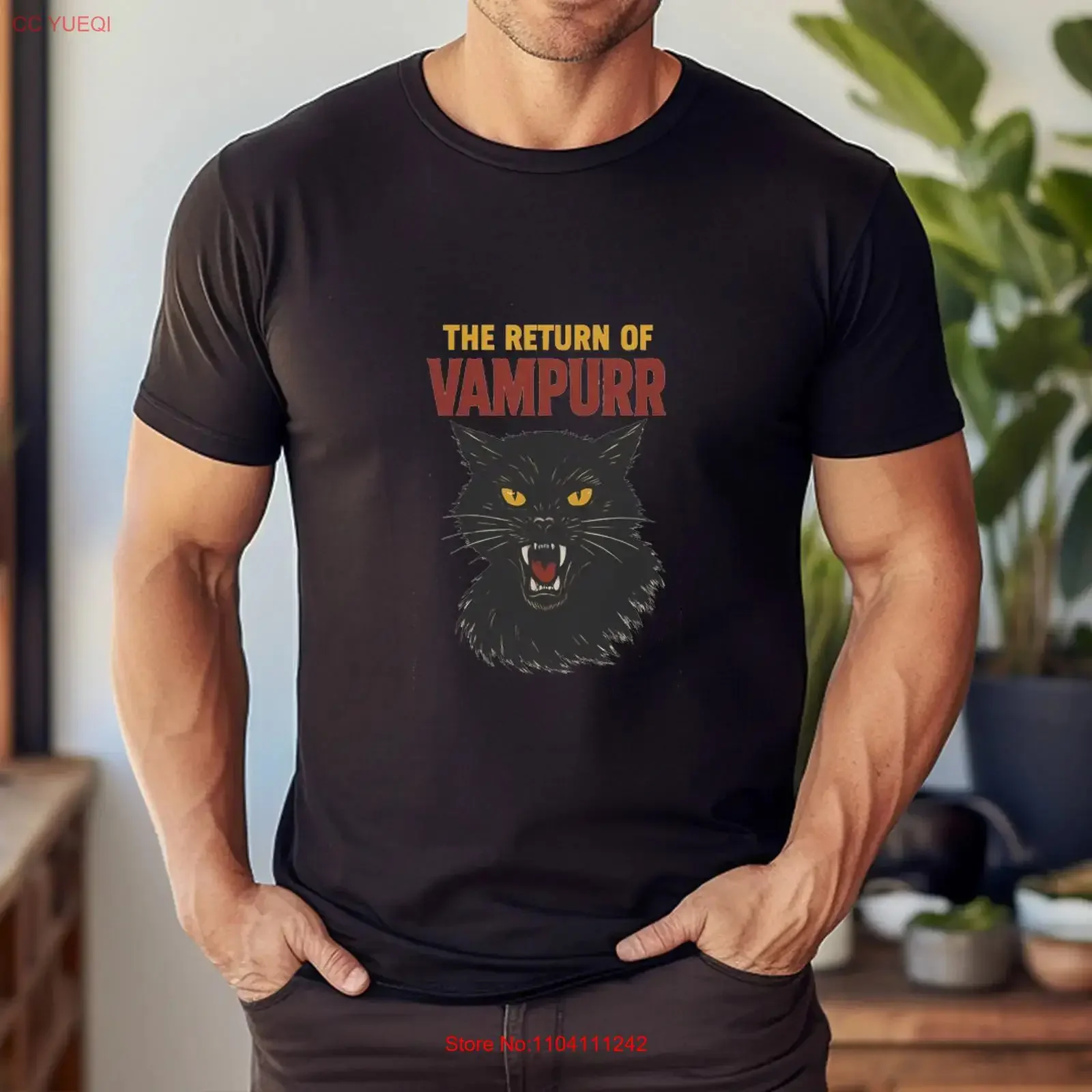 The Return Of Vampurr Black Cat T Shirt vintage Washed designer clothes fashion Stretched Soft Comfortable Casual Slightly