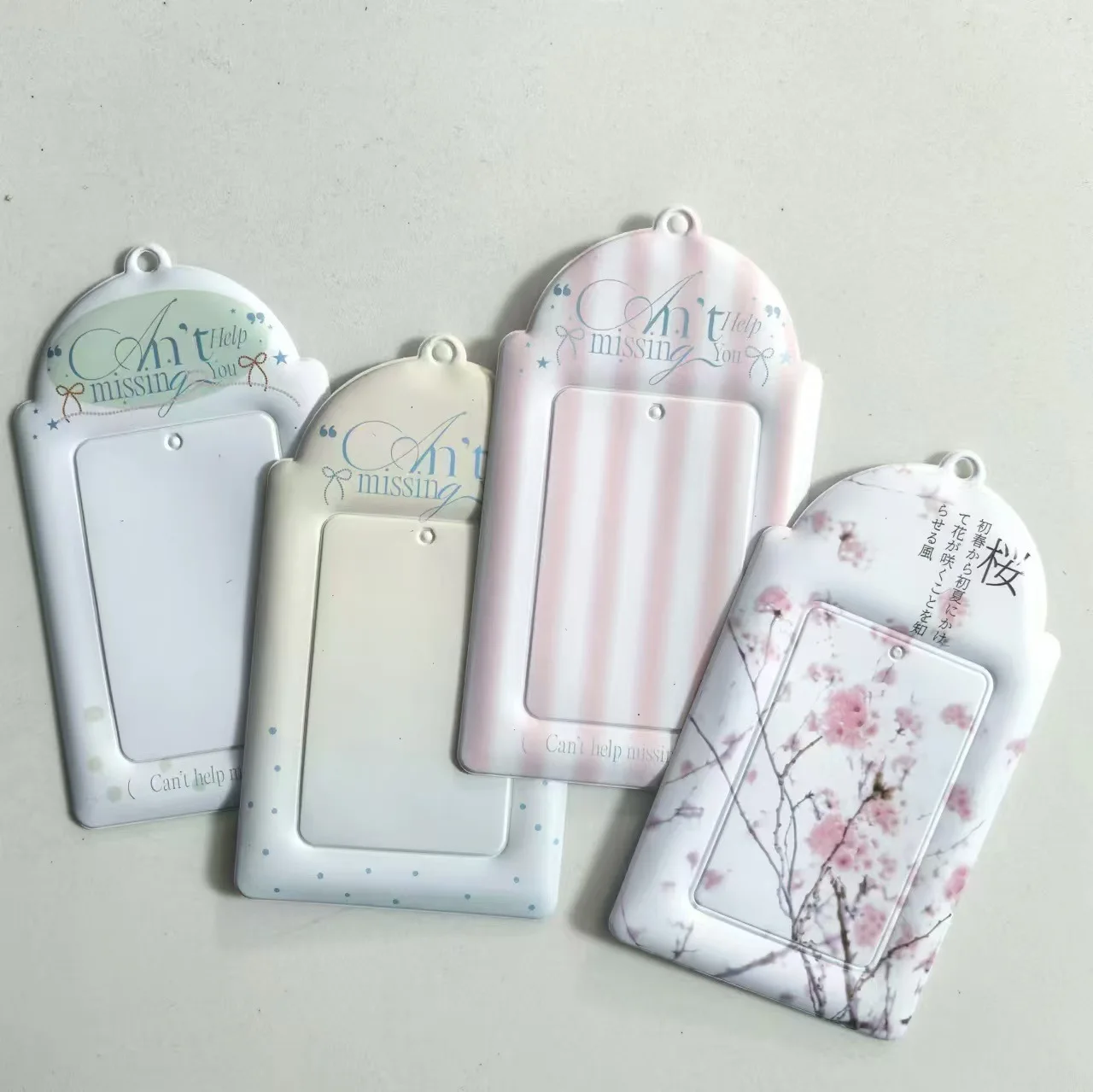 Transparent PVC Card Cover Ins Kpop Idol Photo Clip Storage Protective Sleeve Bag Decor Photocard Display Pendant Keychain 1PC