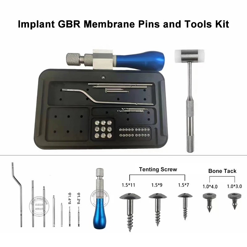 Dental GBR System Implantat Guided Bone Tack Regeneration Membrane Surgical Instruments Kit