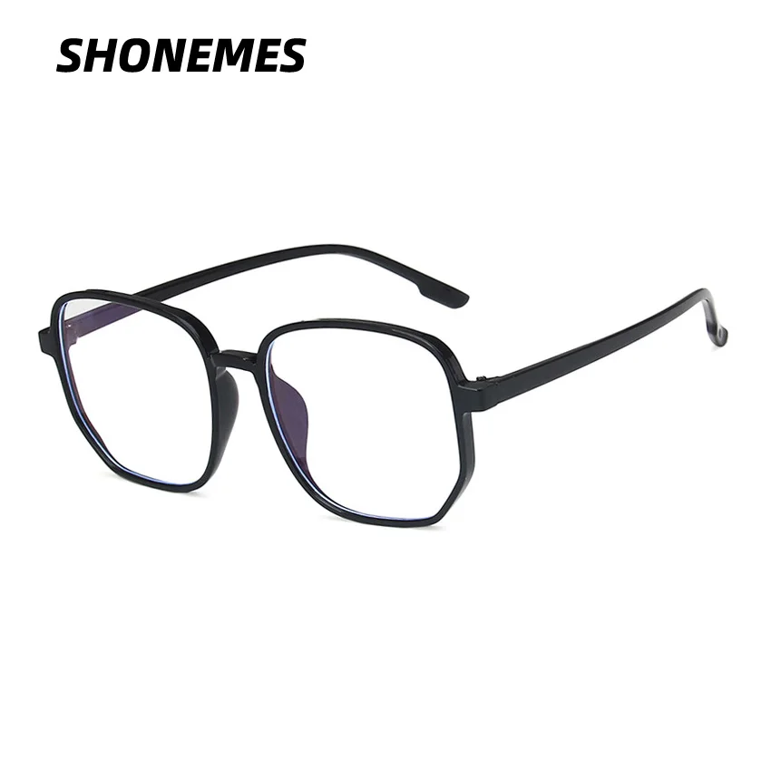 SHONEMES Oversized Polygonal Glasses Vintage Anti Blue Light Eyeglasses Frame Clear Black Grey for Women Men