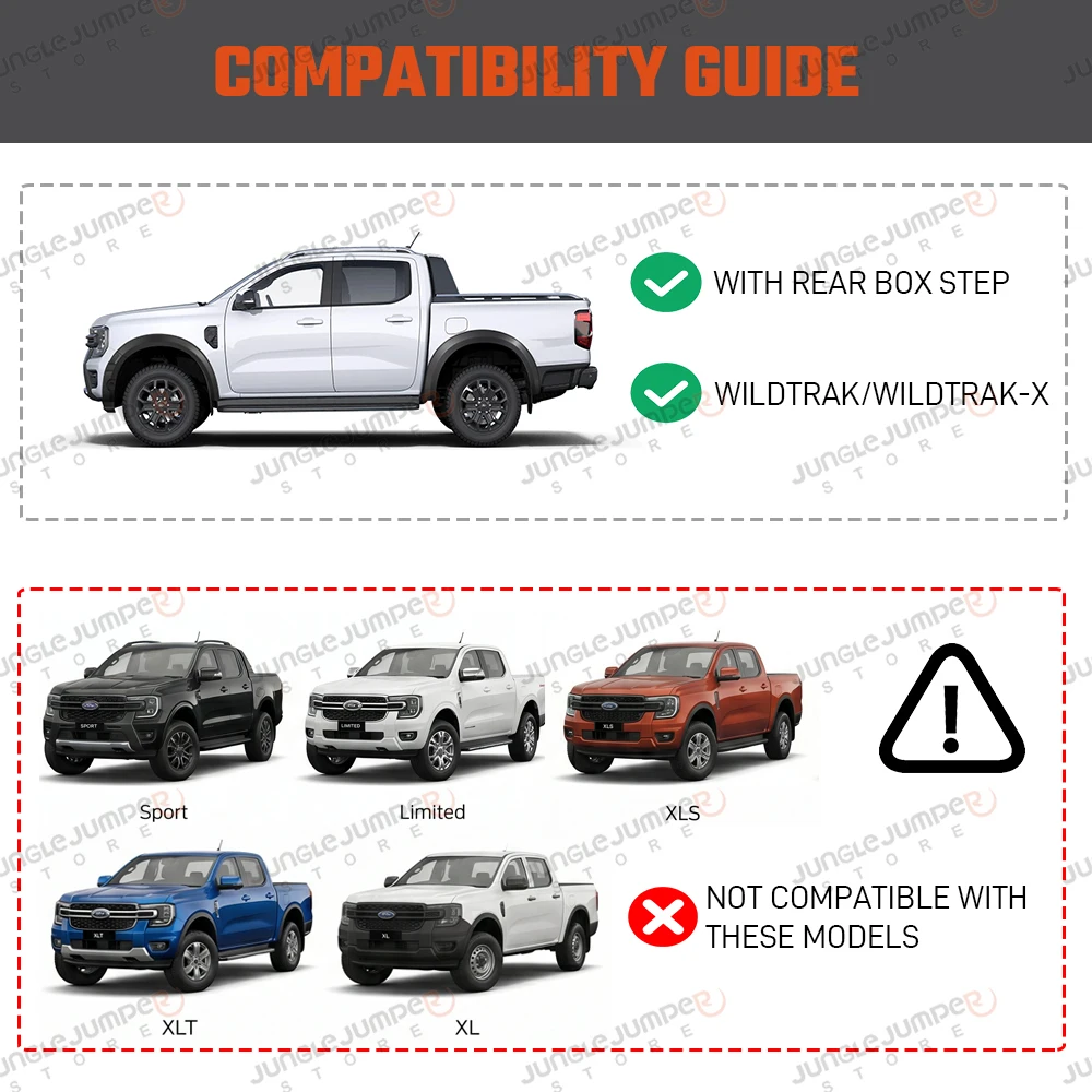 5”Fender Flares Wheel Arch For Ford Ranger Next Gen T9 2023 2024 2025 2026 Wildtrak  ABS Matte Black Off-road Wheel Arch Fender