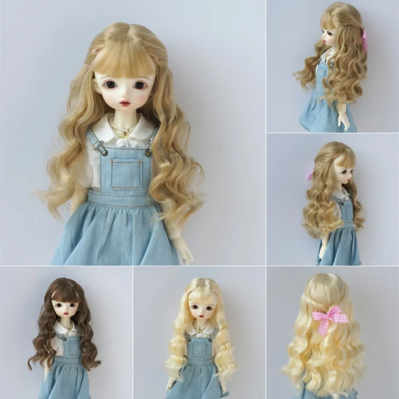 1/8 1/6 1/4 1/3 JD855 Lange Prinses Terug Gebonden Yaki Wave BJD pruik met top huid technics OB11 YOSD MSD SD DOD Blythe Haar