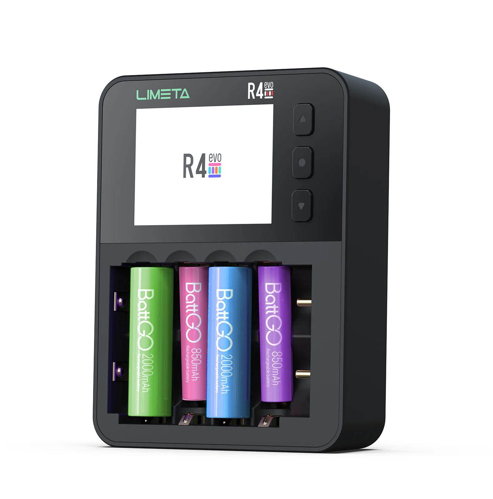 

LIMETA 6 Bay Smart Battery Charger, Fast Household Battery Charger, LCD Display Type-C PD3.0 Output for AA AAA Lithium Li-ion Li