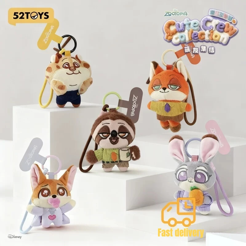 

52TOYS Disney Zootopia Cute Crew Collection Plush Phone Strap Blind Box Cartoon Keychain Pendant New Year Gift For Anime Lovers