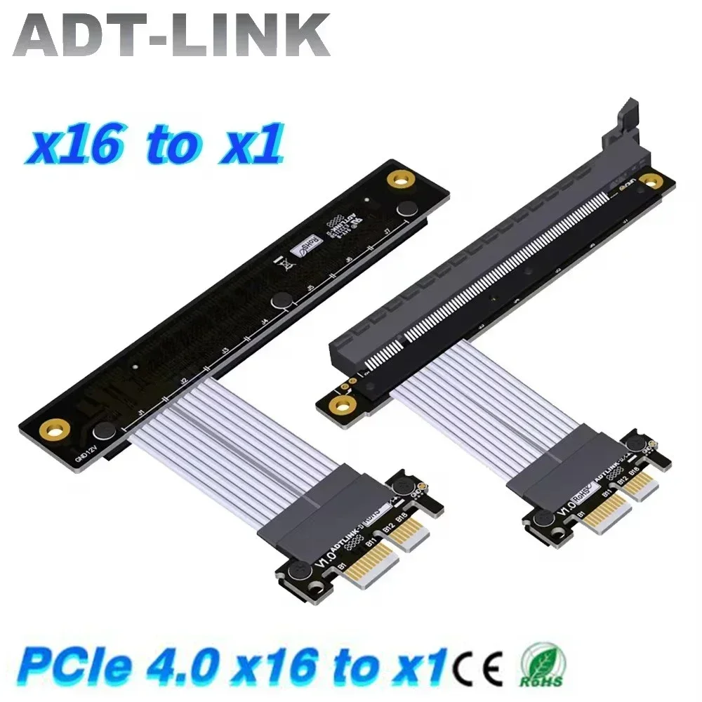 ADT Silver-Plated Riser PCI-E 4.0 x1 To x16 Extension Cable, PCIe x16 Graphics Card RAID SSD, LAN AMD Nvidia GPU Full Speed Gen4