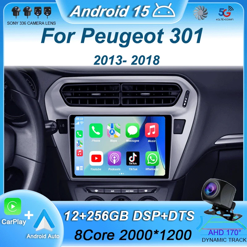 

Автомобильный радиоприемник Android 15 для Peugeot 301 Citroen Elysee 2013 2014 2015 2016 2017 2018 Мультимедийный плеер Стерео Carplay 2din Audio BT