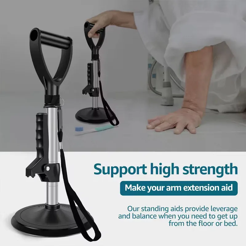 Adjustable Dual-Handle Standing Aid Elderly Stand-Up Assist Device Portable Non-Slip Mobility Support Tool for Daily Living