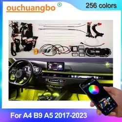Ouchuangbo LED 앰비언트 라이트, 분위기 램프 백라이트 키트, Mmi 컨트롤 인테리어 트림 스트립, 256 색상, A4, B9, A5, 2017-2023