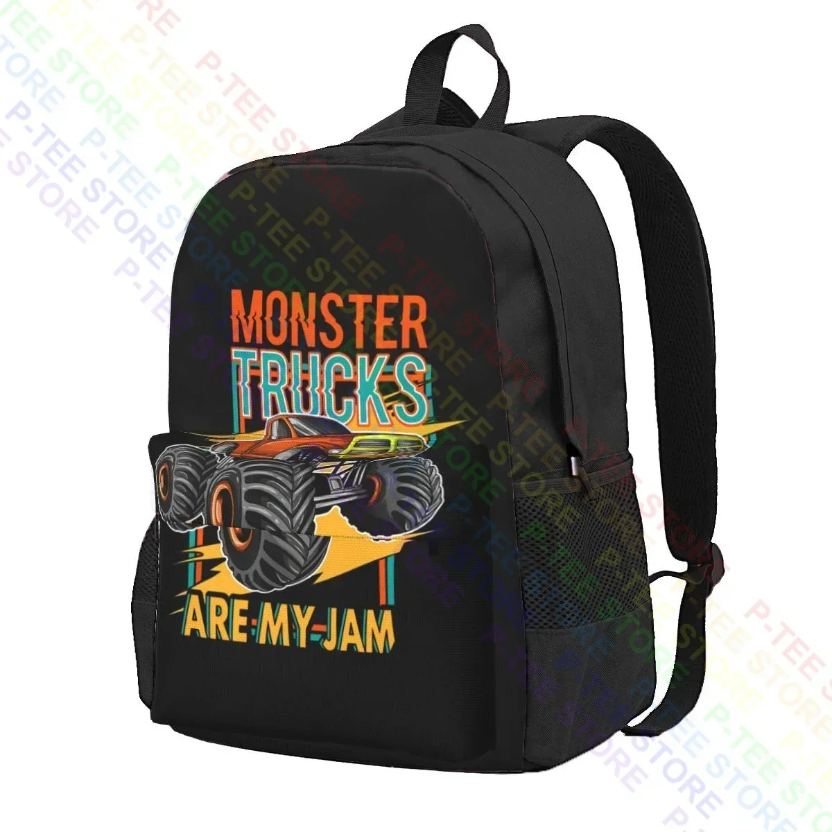 حقيبة ظهر Monster Truck Are My Jam Sunset ذات سعة كبيرة، أحدث حقيبة مدرسية رياضية، حقيبة رياضية مدرسية