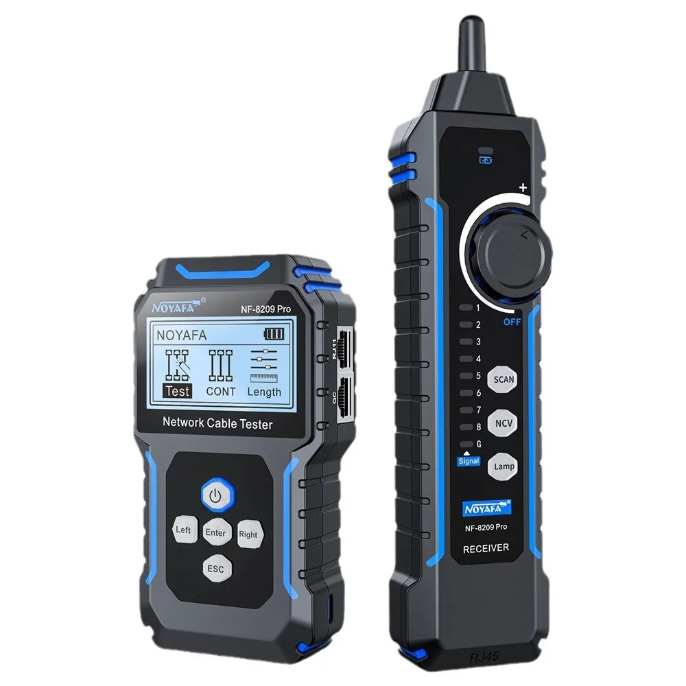 

NOYAFA NF-8209Pro цифровой кабельный тестер RJ45 RJ11 с функцией тестирования POE, двухрежимное тестирование, функция разговора и сканирования