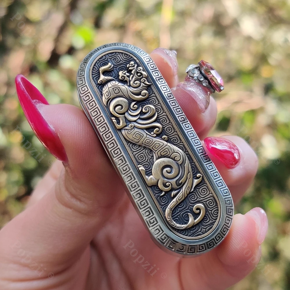 LEYANG latón blanco tigre EDC adultos juguete para aliviar el estrés deslizador de empuje mecánico aparatos para aliviar el estrés de oficina juguetes para la ansiedad