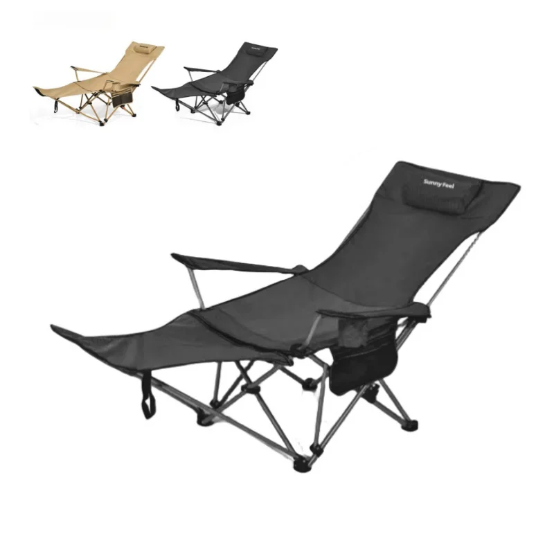 Outdoor Folding Chair Portable Fishing Chair With Footrest Camping Adjustable Recliner Chair New