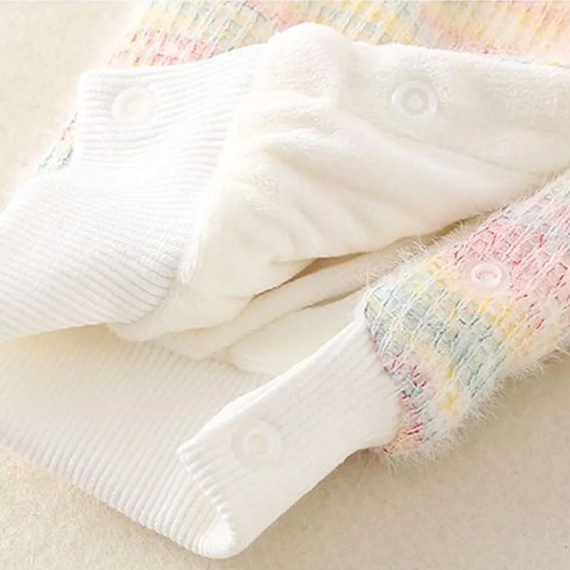 الشتاء الوليد الاطفال محبوك بذلة سميكة تسلق رومبير طفل الفتيان الفتيات بلون عادية الخريف الشتاء ملابس الطفل