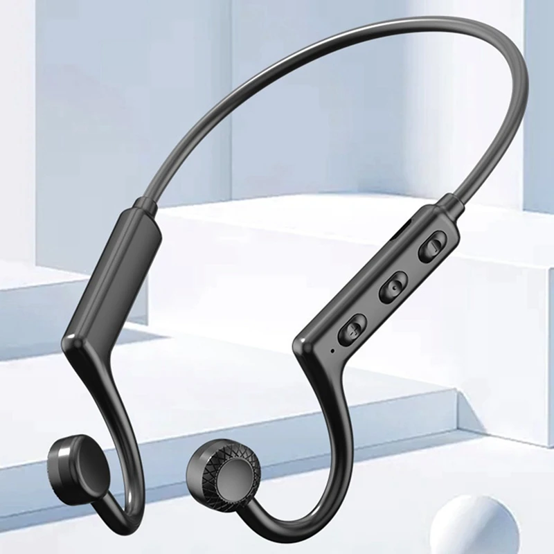 Bone Conduction Bluetooth Headset Headphones Neck-Mounted Plastic Works On Smartphones Music Headset