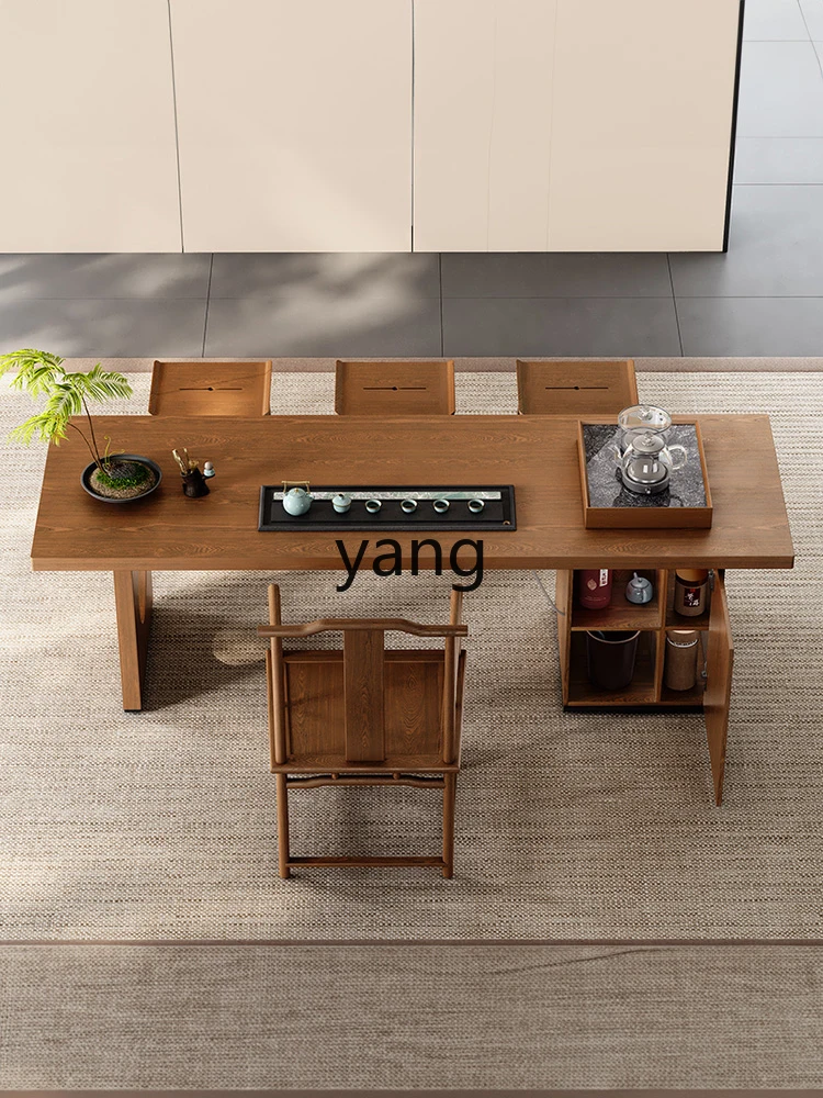 LMM1 new Chinese solid wood Kung Fu tea table and chair office automatic light luxury modern high sense