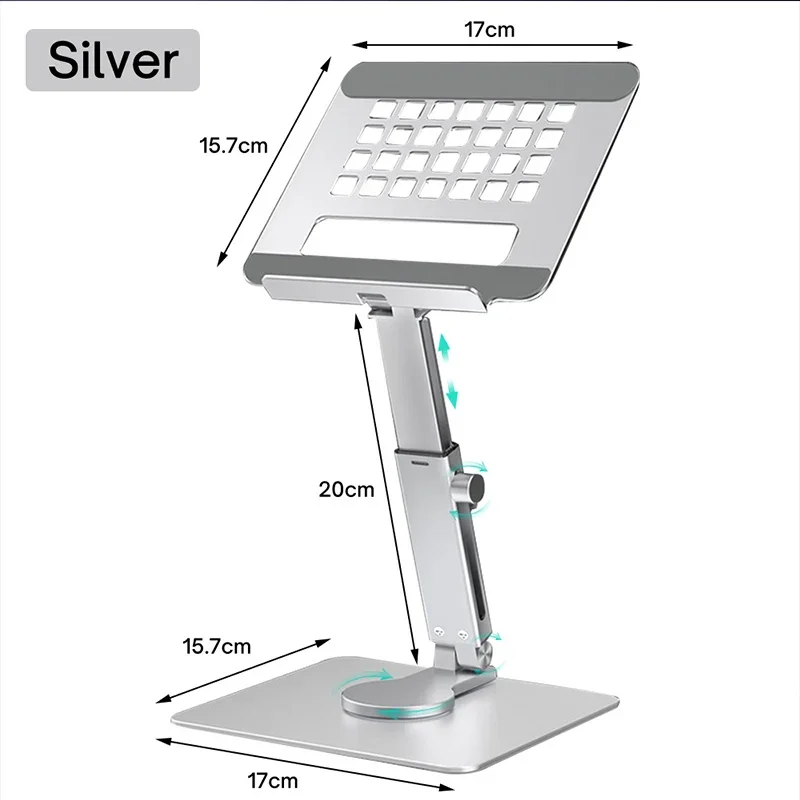 Aluminum Alloy Adjustable Laptop Stand 360 Folding Portable For MacBook Notebook Computer Bracket Lifting Cooling Holder