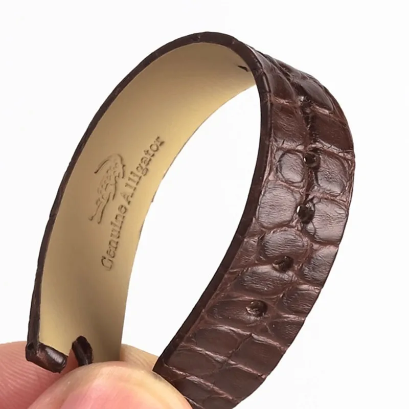 Per Omega Butterfly Fly cinturino per orologio alligatore 12mm cinturino dentellato 424.13.2 cinturino in pelle di coccodrillo nero bianco rosso