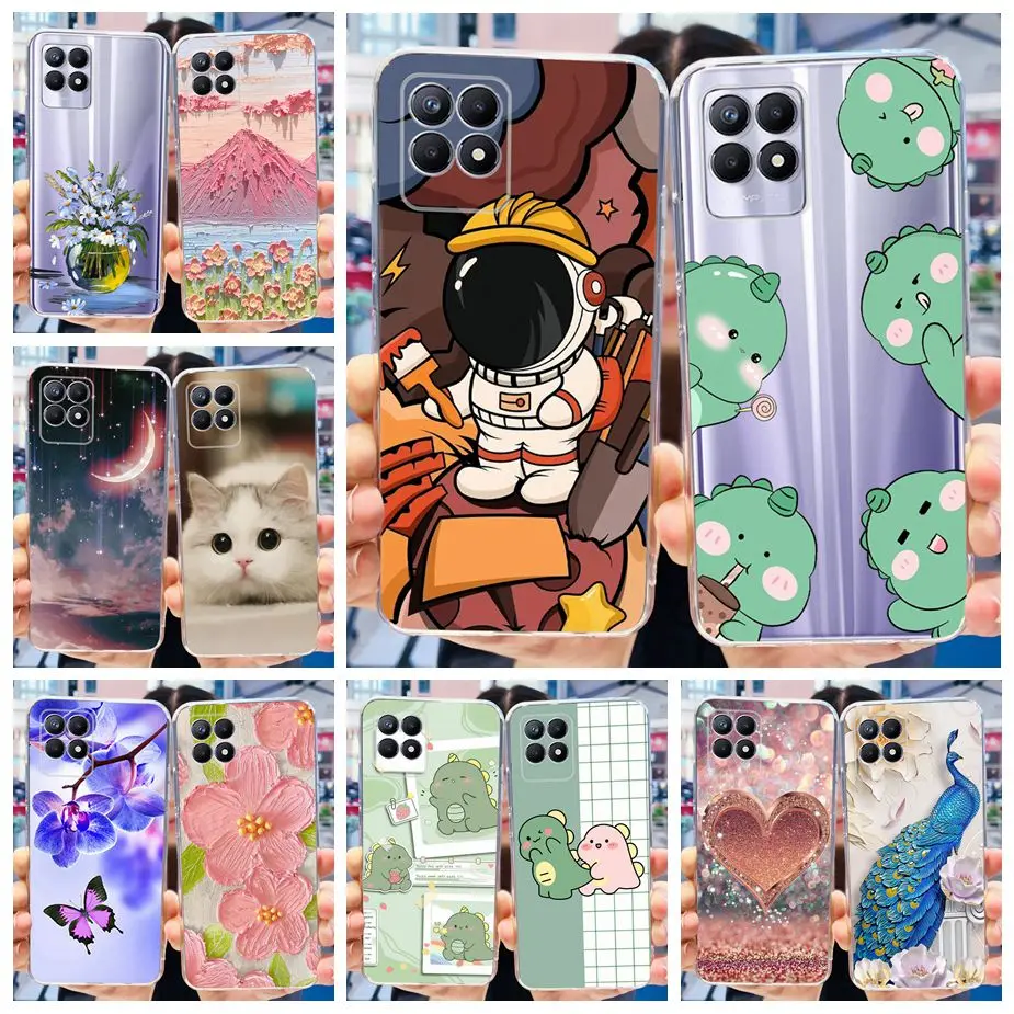 For Realme 8i Case Realme 8 Pro Cute Cartoon Cover Clear Silicone Soft Phone Case For Realme8 Pro Realme 8 5G 8i Back Cover Bags