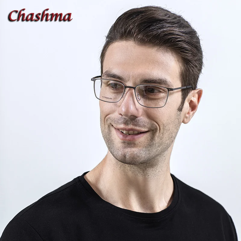 

Chashma Men Ultra Light Prescription Glasses Frame Titanium Reading Eyeglasses Optical Eyewear TR 90 Spectacles for Female