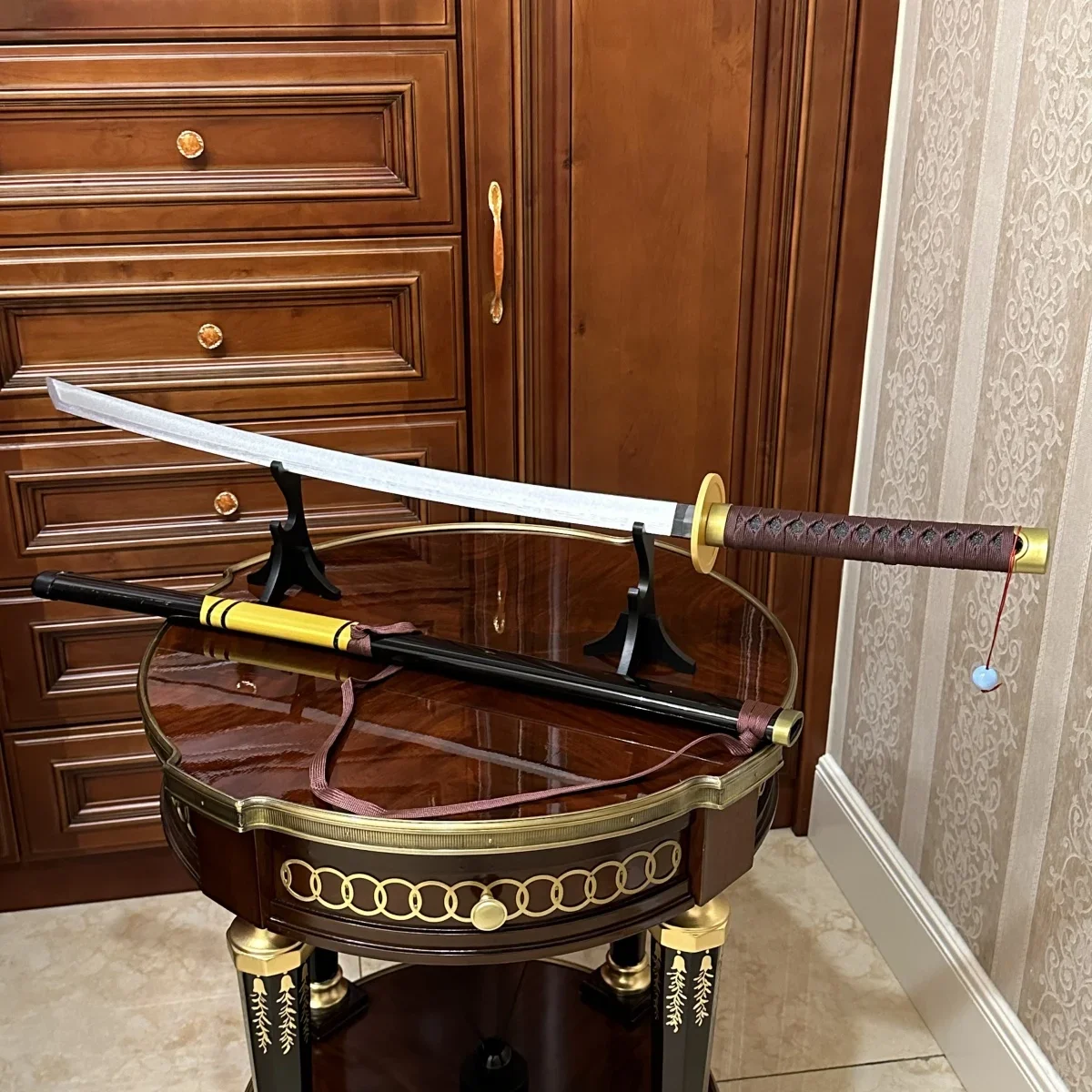 39.3 بوصة الوحل ريمورو خشبية كاتانا السيف النينجا سكين الأصلي الساموراي صابر اليابانية كاتانا صابر تأثيري اكسسوارات الدعامة لعبة #3