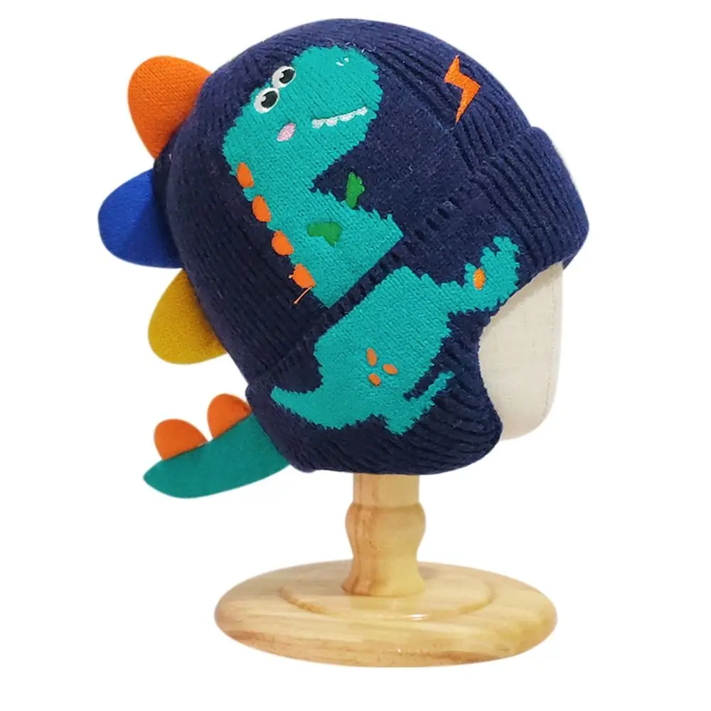 Cartoon Dinosaur Baby Boy Hat Winter Baby Hat Warm Knit Kids Boy Cap Children Boy Hat Head Cover Ear-cap 2-6Y