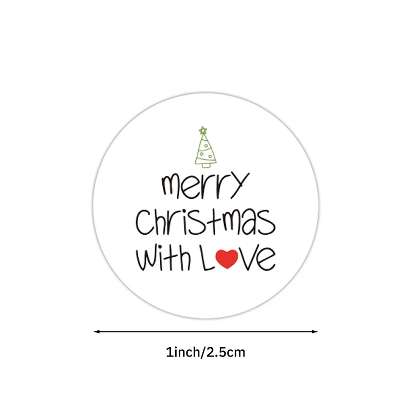 500pcs Merry Christmas Stickers Red Green X'mas 4 Styles Seal Labels for Child Gift Decor Small Shop Product Packaging Sticker