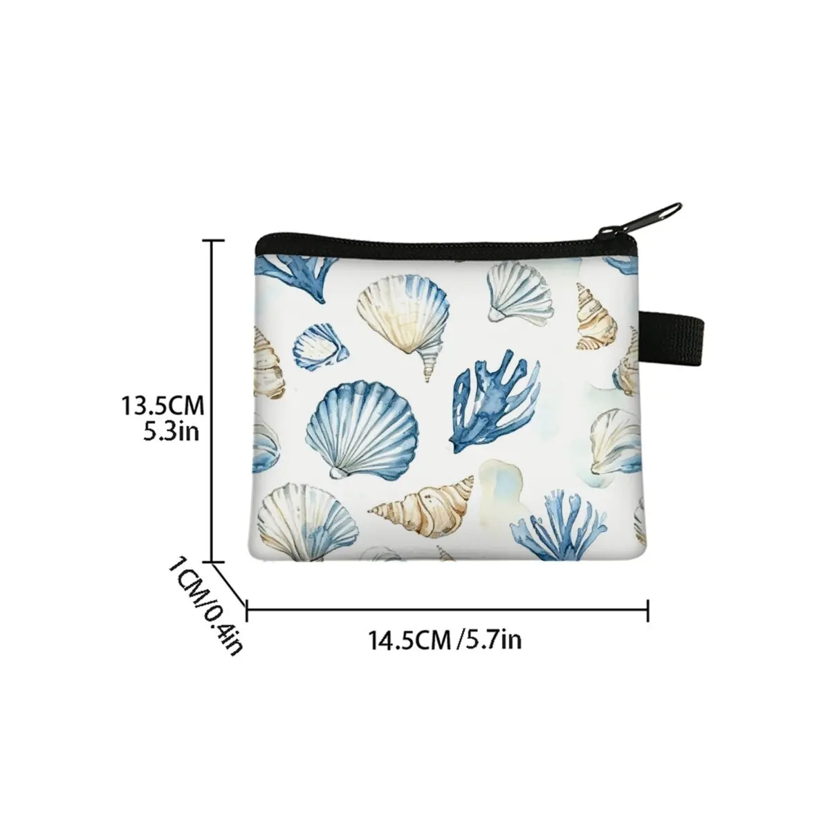 Shell Print Coin Purse Cute Purse for Boy/Girls Best Gifts 2D Flat Cartoon for Children Storage Bag Coin Walle