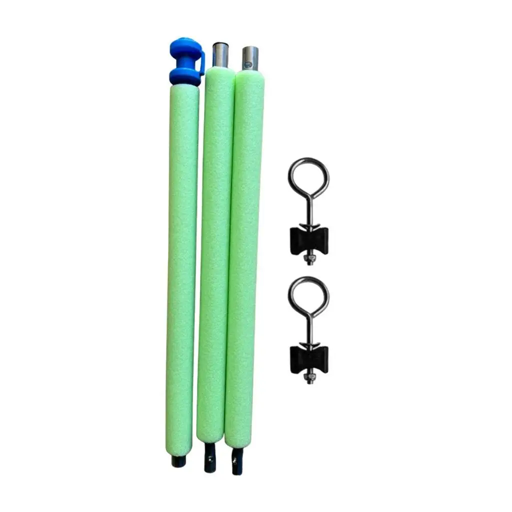 2Pcs Trampoline Poles Kit Straight Poles with Clamp Hardware Two Section Rod for Park Backyard Garden Outdoor Activities