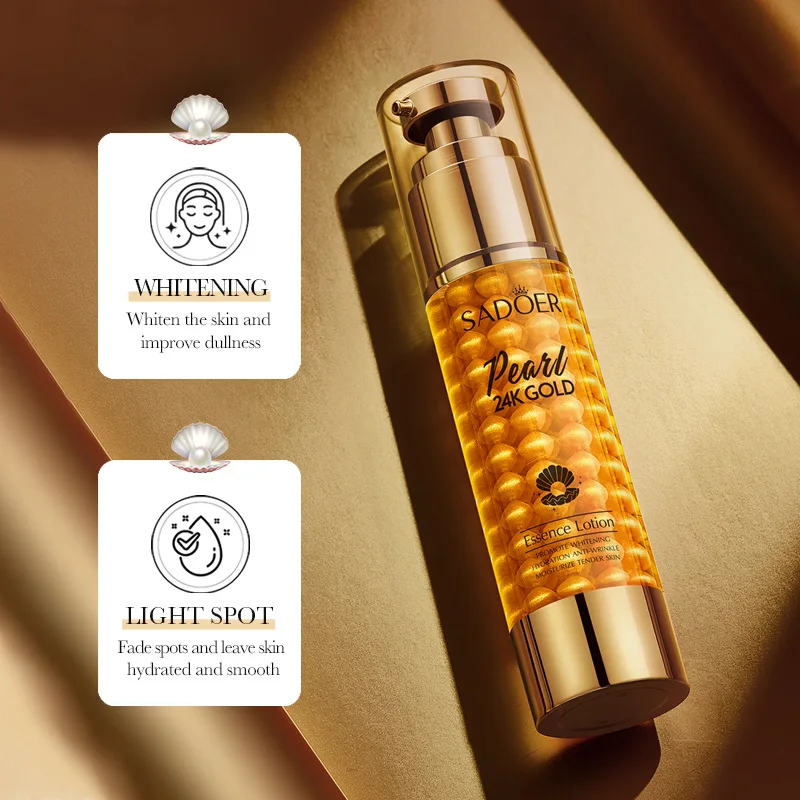 SADOER 24K Golden Pearl Collagen Face Serum Facial skincare Moisturizing Facial Toner Firming Nourishing Face Essence Skin Care