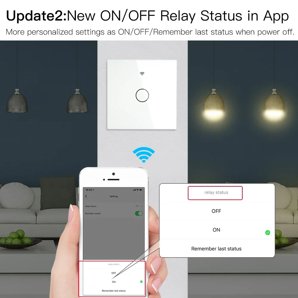 NEW WiFi Smart Light Switch RF433 No Neutral Wire Single Fire Smart Life Tuya App Control Works with Alexa Google Home 110V 220V