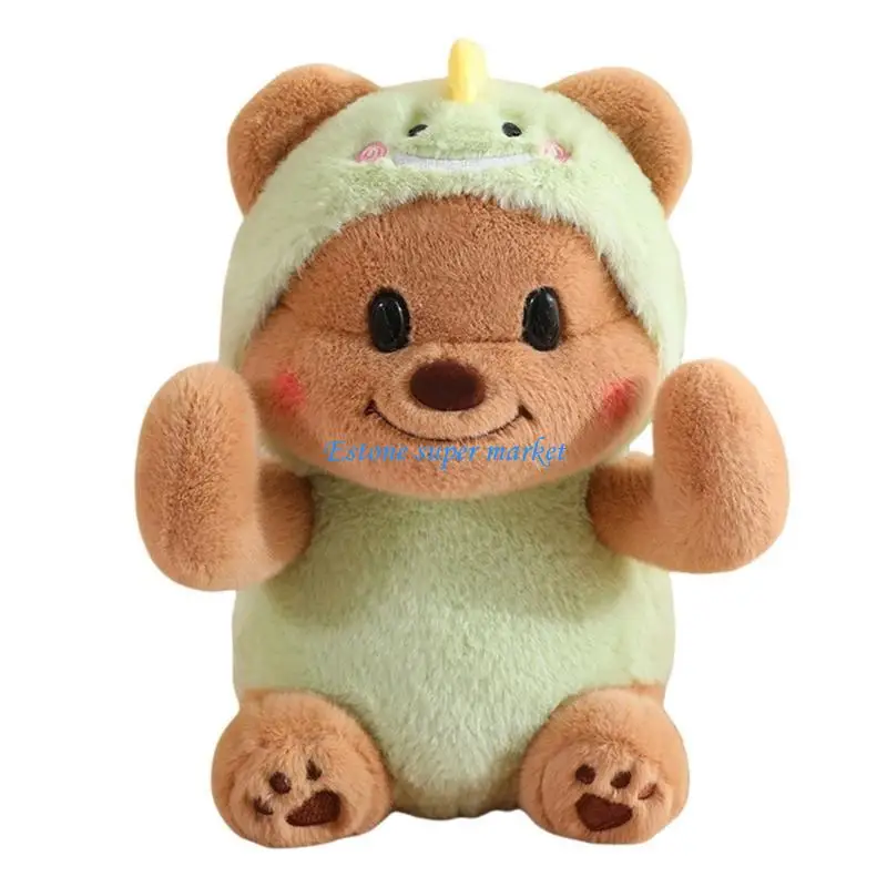 090B Stuffed Bear Toy Cartoon Bear Figure Soft Toy Room Emotion Appease for Toddlers Girls Office Ornaments
