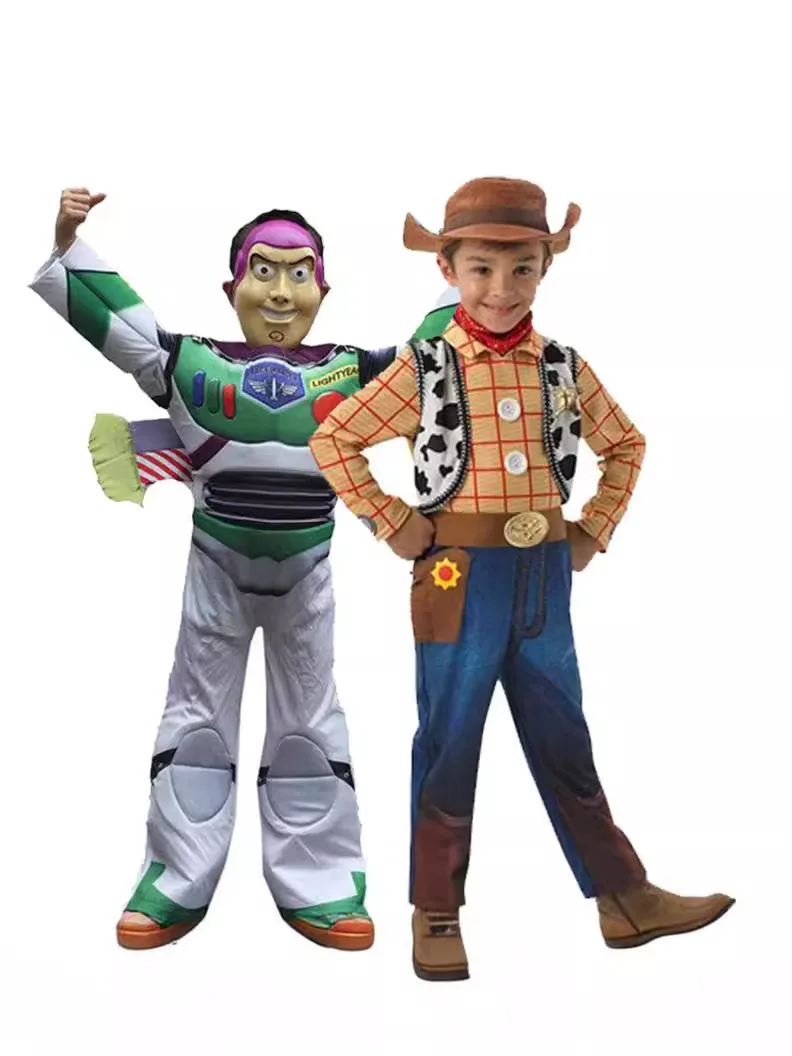 Disfraces de Cosplay de Toy Club para Hombres y Mujeres. Traje de Buzz Lightyear y Disfraz de Vaquero Woody - Juego de Rol de Anime y Dibujos Animados