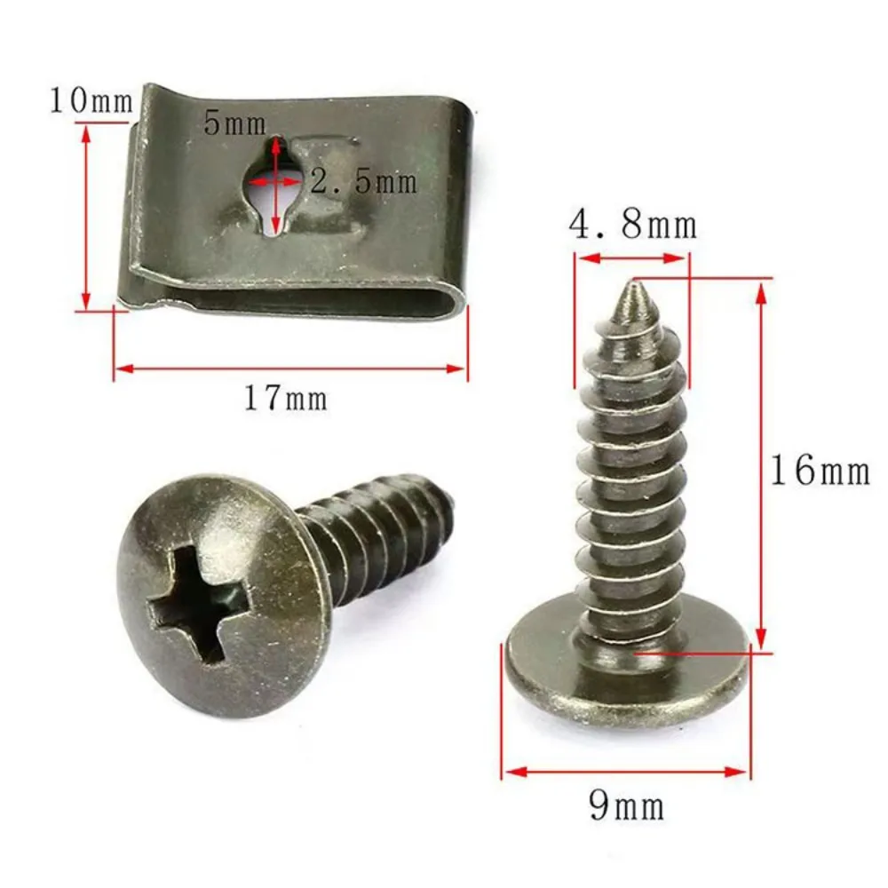 

Auto Screw Base U-Gasket Auto Retrofit Interior Fender Bumper Screw Good Installation Durable Practical High Quality Simple