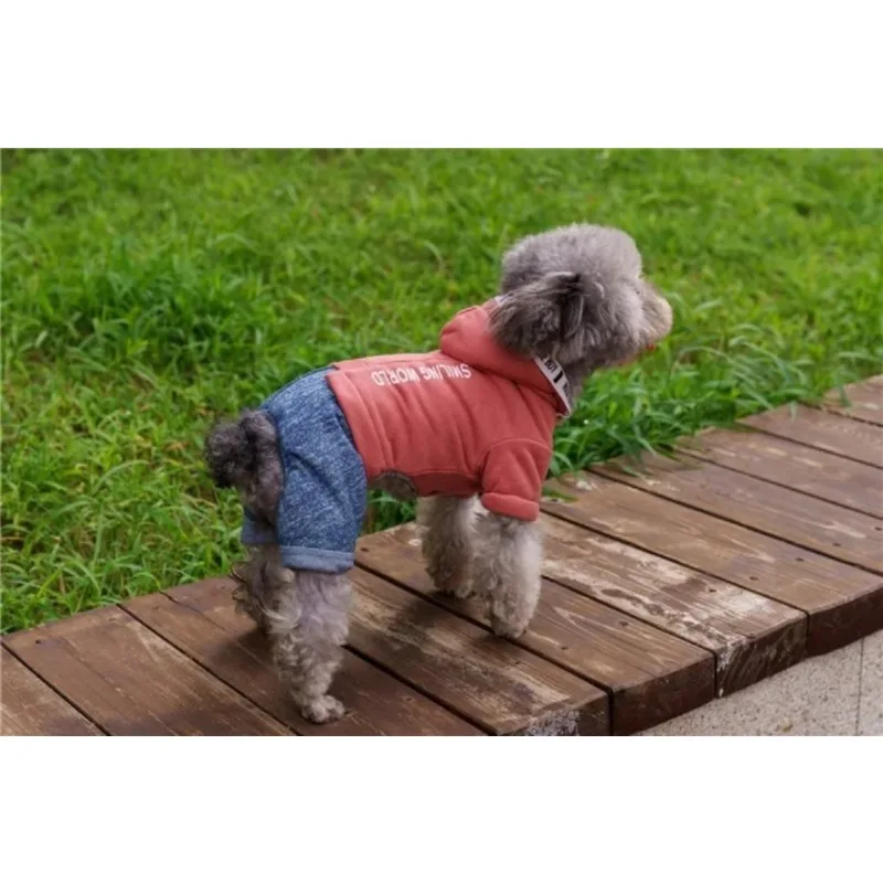 

Four-Legged Fleece Hoodie for Dogs, Clothes for Teddy, Schnauzer, Pomeranian, Autumn and Winter, New, 2023