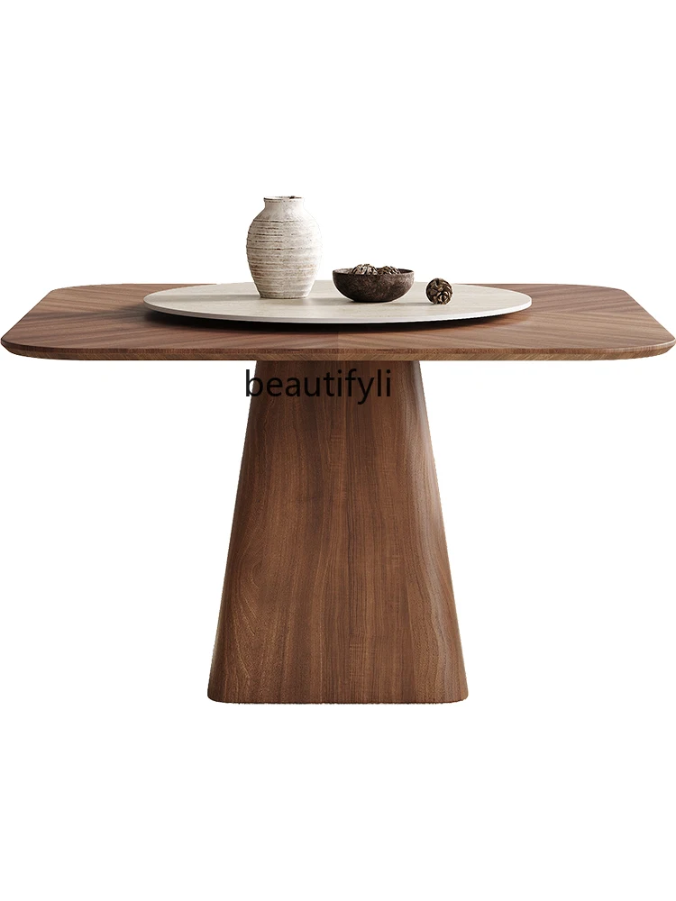 

Chinese Ancient Style Black Walnut Wood Table Home Small Apartment Restaurant Modern Minimalist Nordic Square Full Real Wood