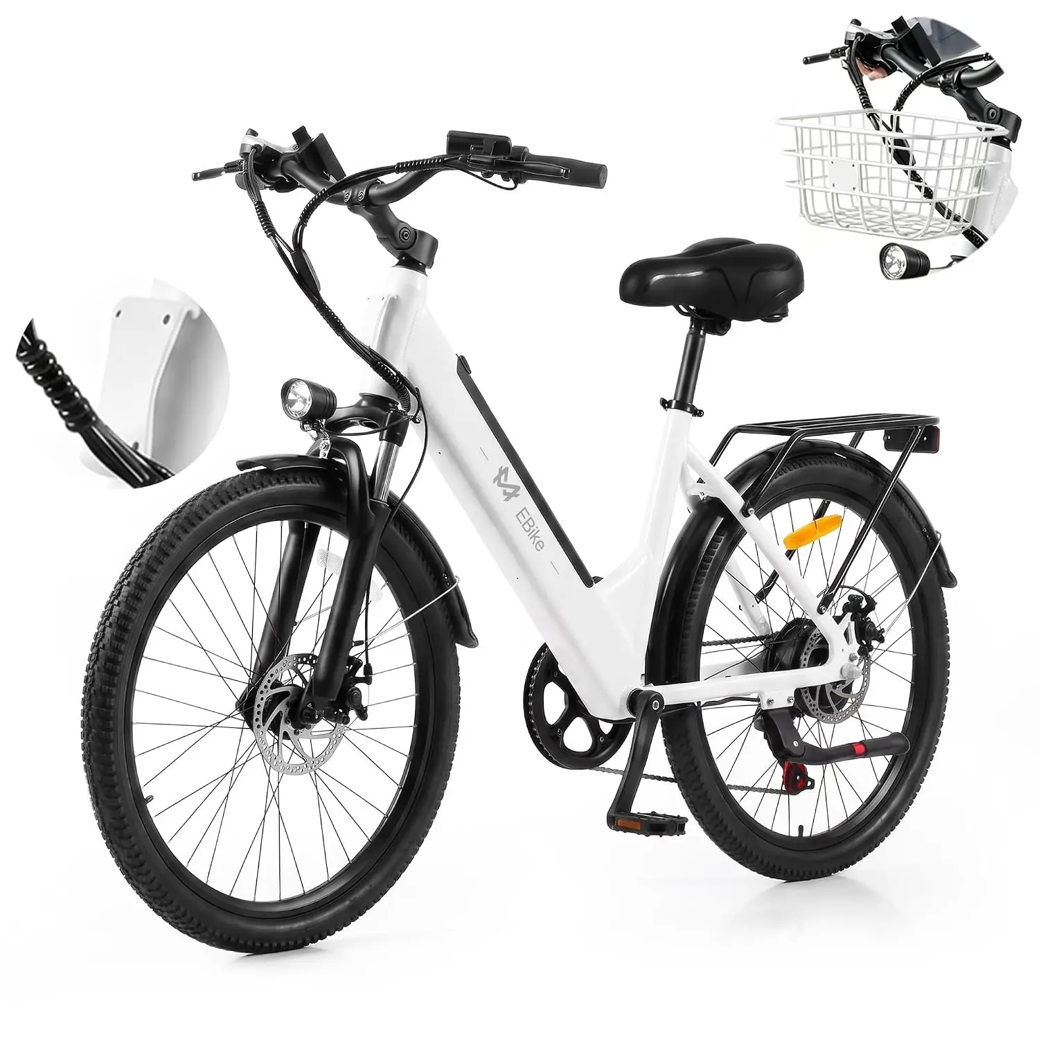24'' Electric Bicycle 1500W 22Mph 60Miles Adults Mountain Commuter, Customized